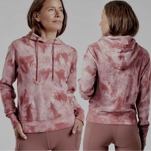 🆕 Athleta Sundown Tie Dye Hoodie Sweatshirt Crystal Dye Pink
